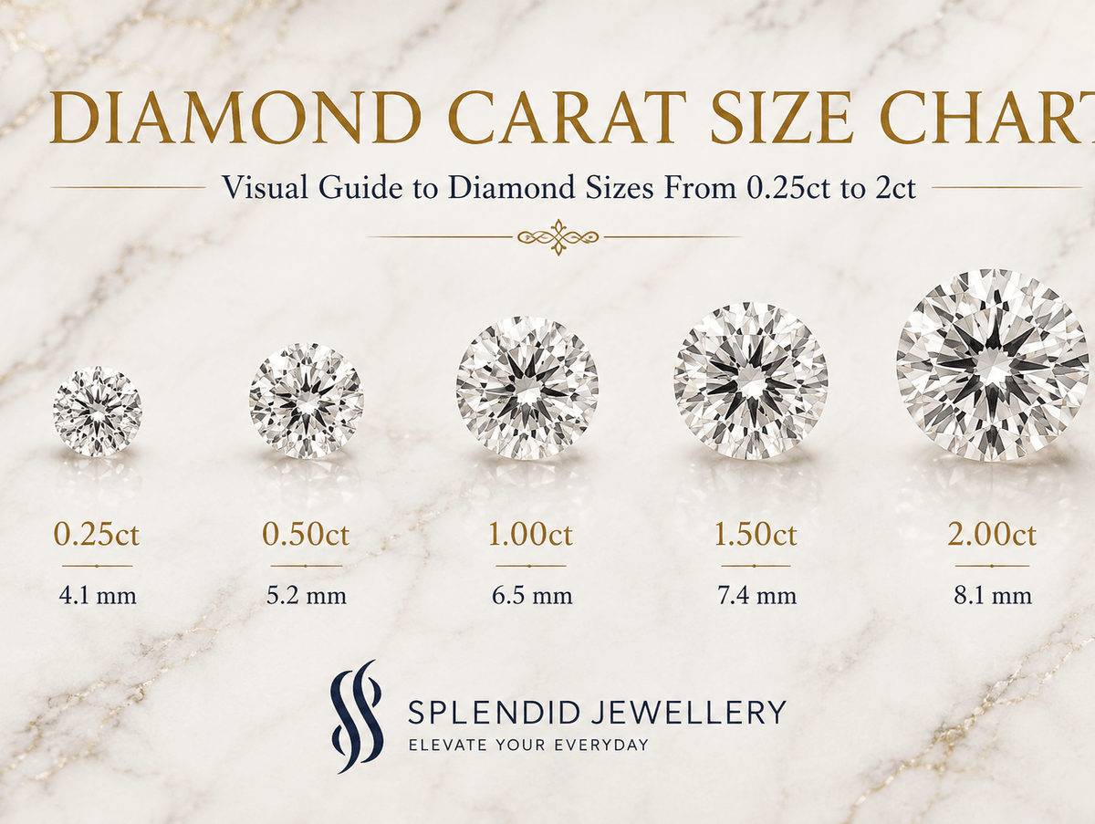 Diamond Carat Size Chart: How Big Do Different Carat Weights Look? - Splendid Jewellery
