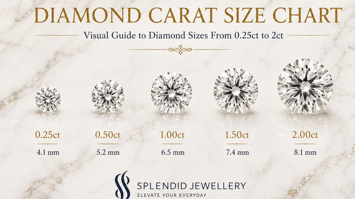 Diamond Carat Size Chart: How Big Do Different Carat Weights Look? - Splendid Jewellery