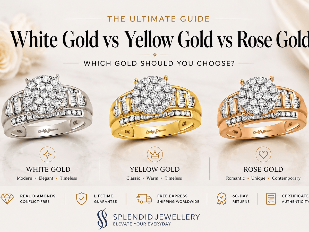 White Gold vs Yellow Gold vs Rose Gold: Which Gold Should You Choose? - Splendid Jewellery