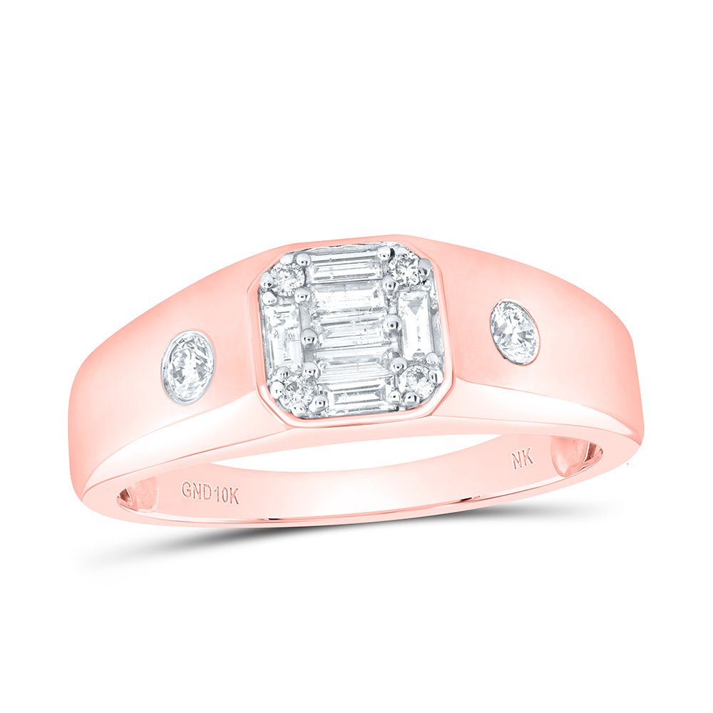 10K Rose Gold Baguette Diamond Baguette Band Ring 3/8 Cttw - Splendid Jewellery