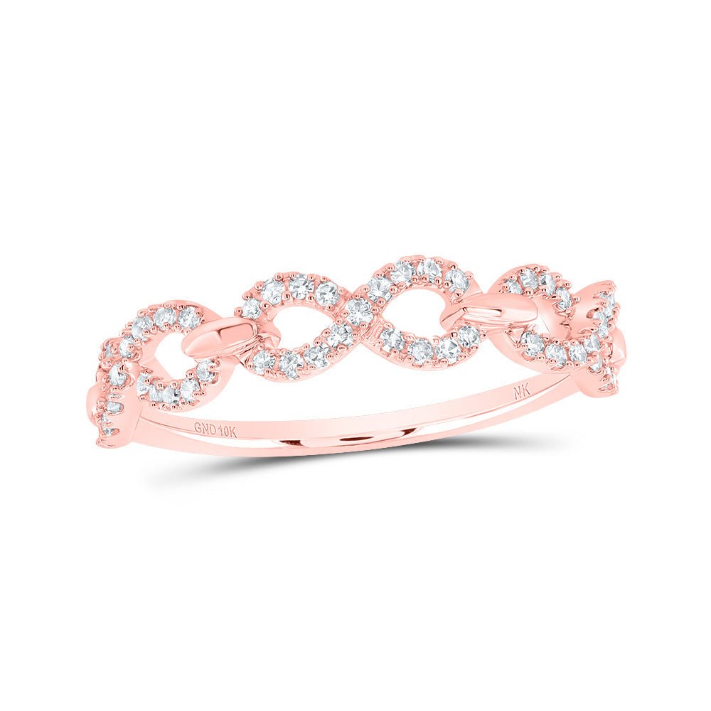 10K Rose Gold Diamond Fashion Infinity Ring 1/4 Cttw - Splendid Jewellery