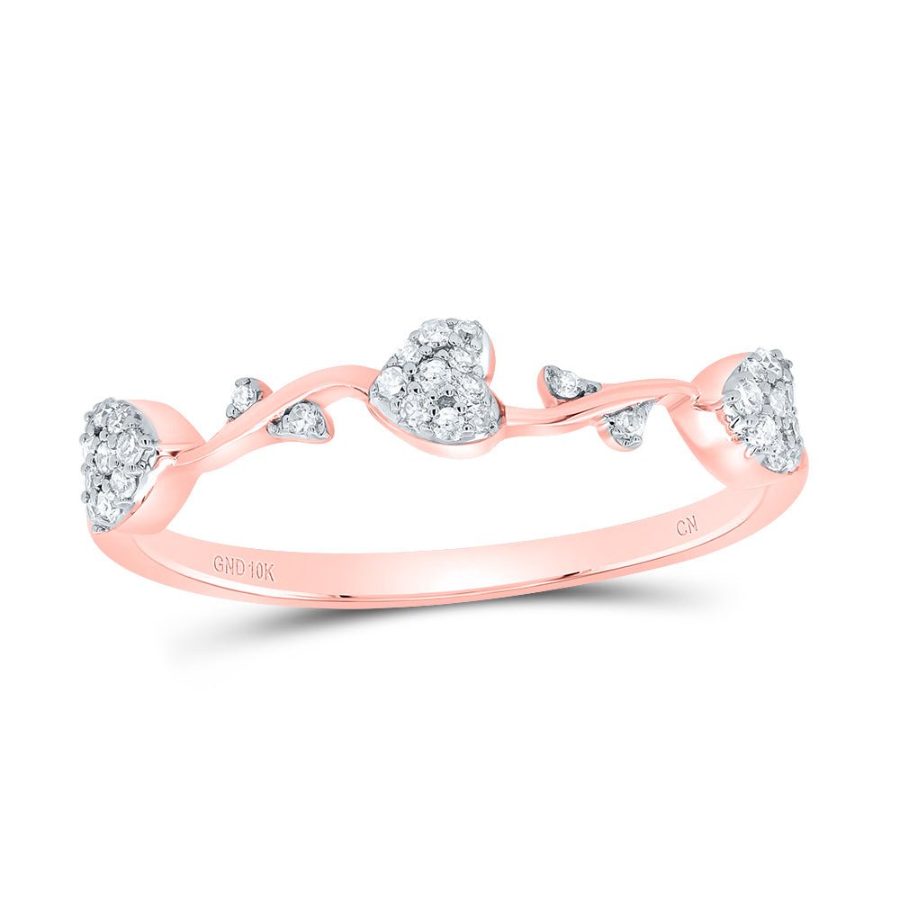 10K Rose Gold Diamond Gift Heart Ring 1/10 Cttw - Splendid Jewellery