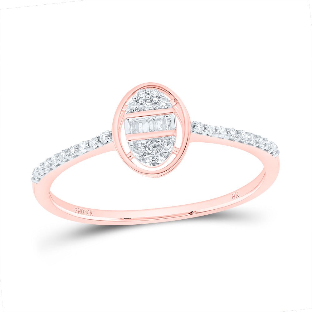 10K Rose Gold Diamond Gift Oval Ring 1/6 Cttw - Splendid Jewellery