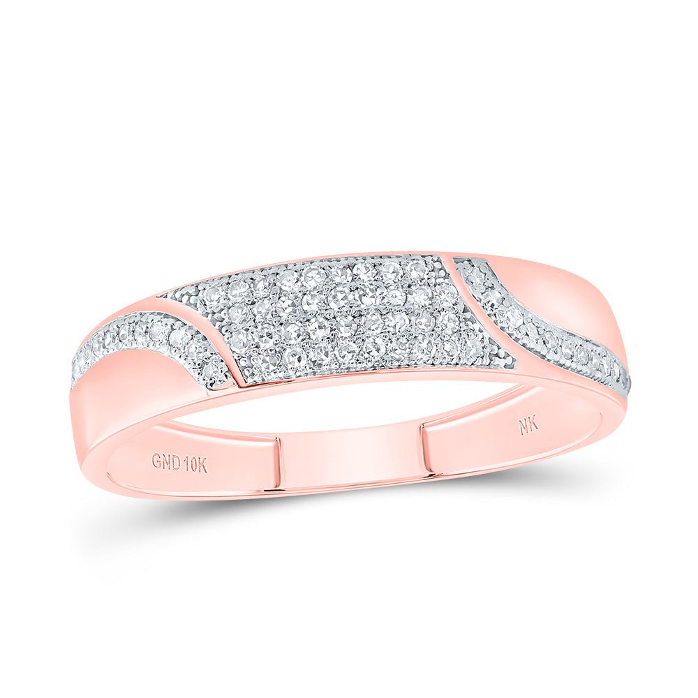 10K Rose Gold Diamond Heart Trio Ring Set 1/2 Cttw - Splendid Jewellery