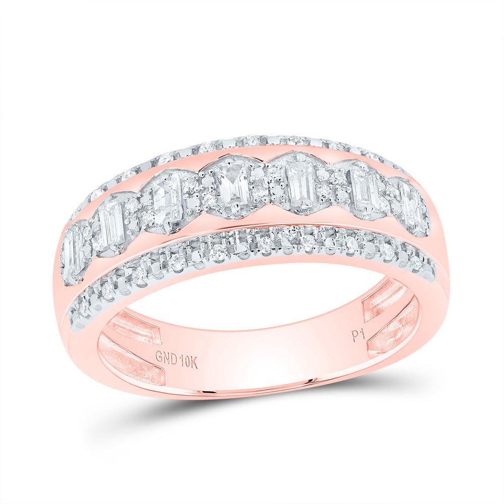 10K Rose Gold Diamond Trio Ring 3/4 Cttw - Splendid Jewellery