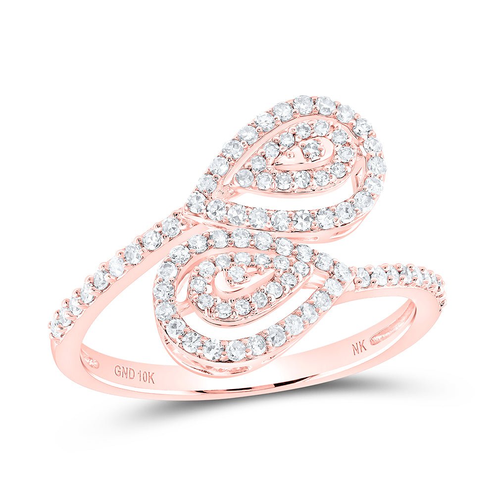 10K Rose Gold Round Diamond Ring 3/8 Cttw - Splendid Jewellery