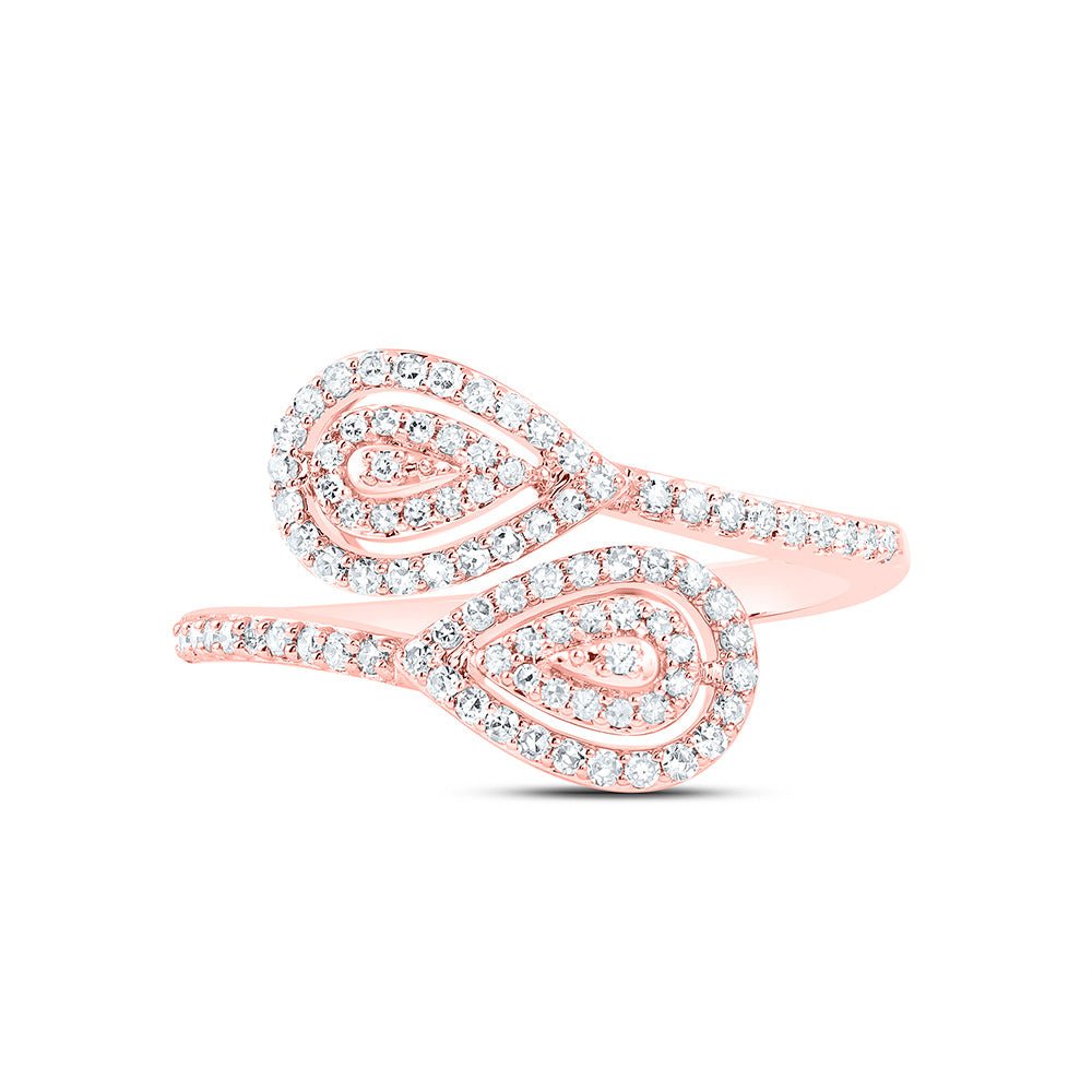 10K Rose Gold Round Diamond Ring 3/8 Cttw - Splendid Jewellery