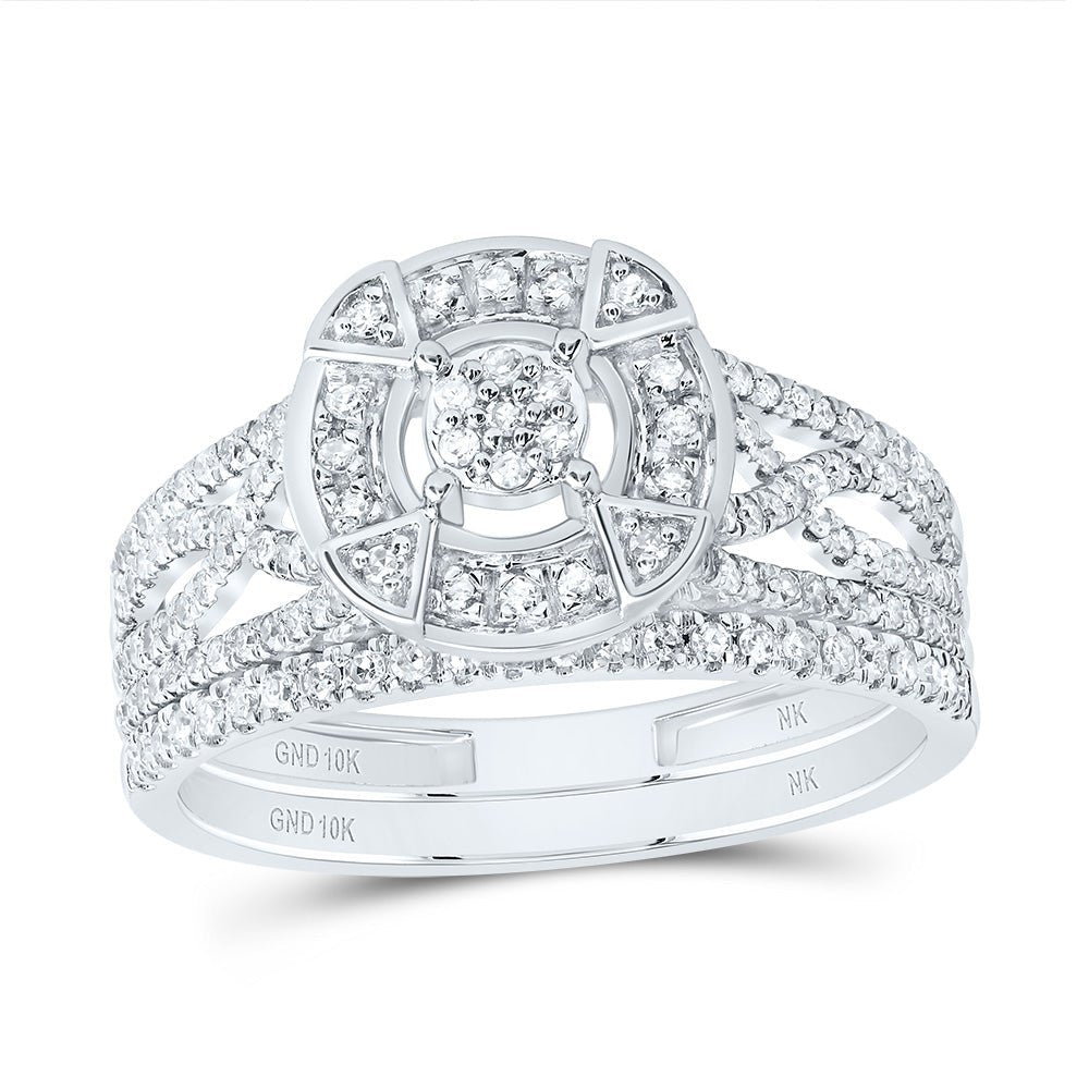 10K White Gold Diamond Fashion Bridal Set 1/2 Cttw - Splendid Jewellery