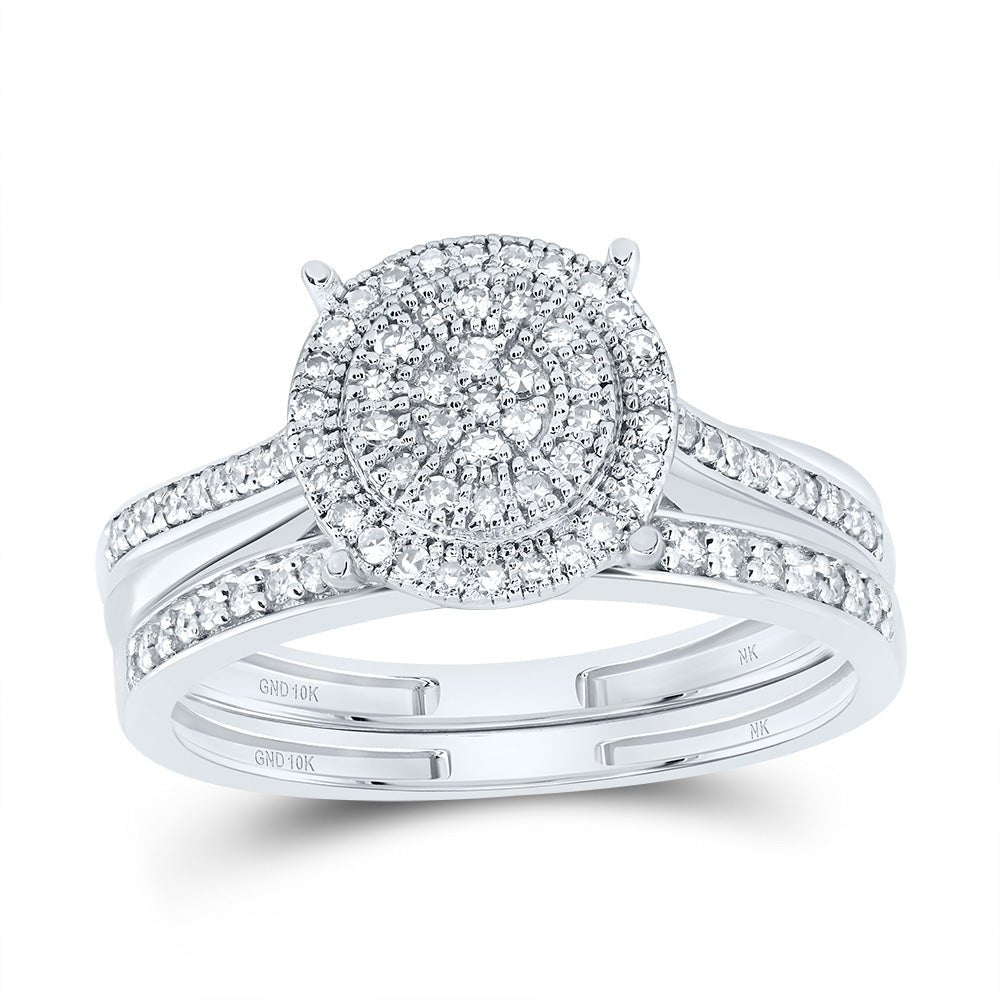 10K White Gold Diamond Fashion Bridal Set 1/3 Cttw - Splendid Jewellery