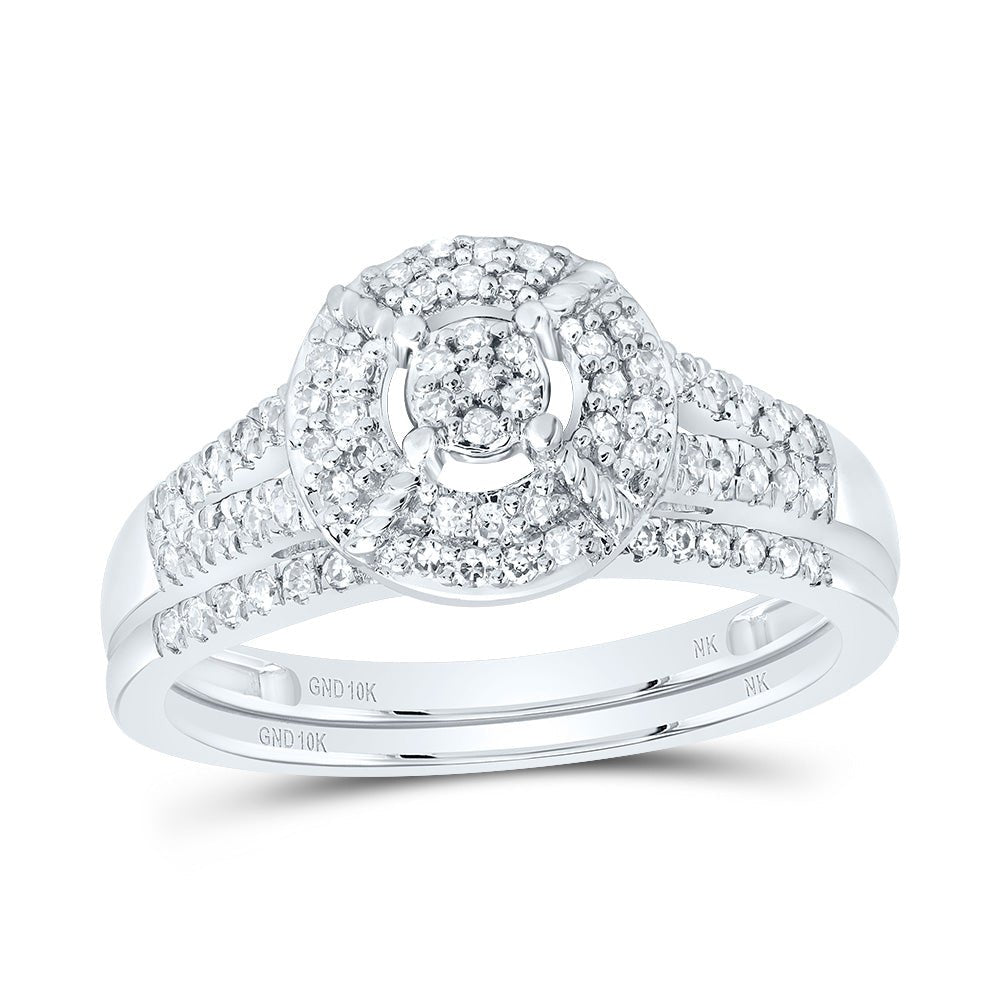 10K White Gold Diamond Fashion Bridal Set 1/3 Cttw - Splendid Jewellery