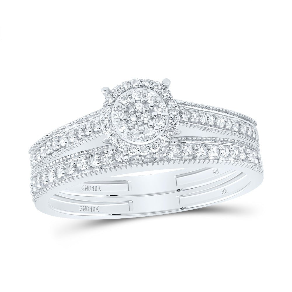 10K White Gold Diamond Fashion Bridal Set 1/4 Cttw - Splendid Jewellery