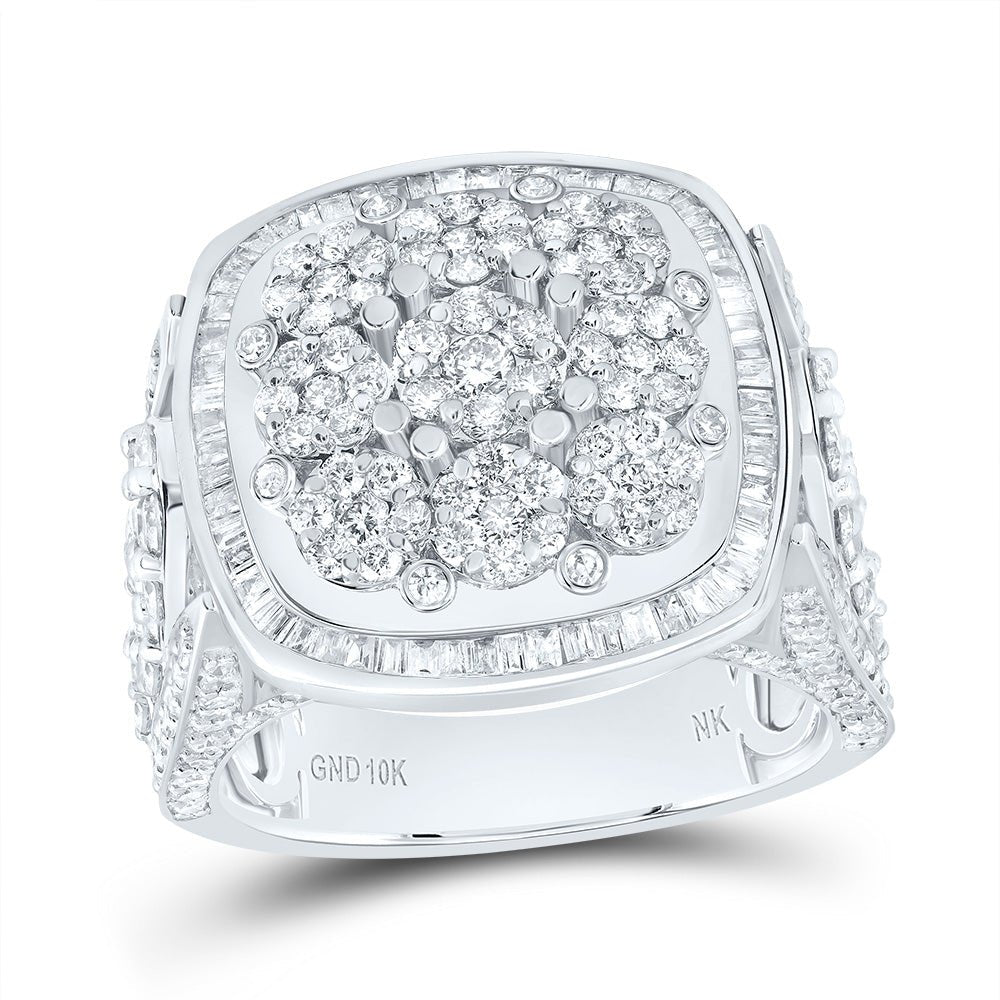 10K White Gold Diamond Fashion Cushion Head Flower Women's Ring 2 1/2 Cttw - Splendid Jewellery