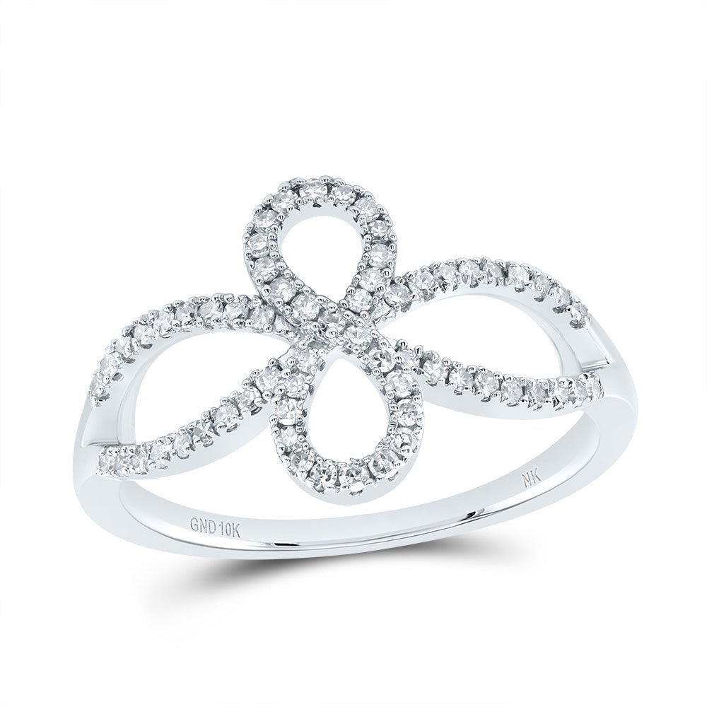 10K White Gold Diamond Fashion Infinity Ring 1/4 Cttw - Splendid Jewellery