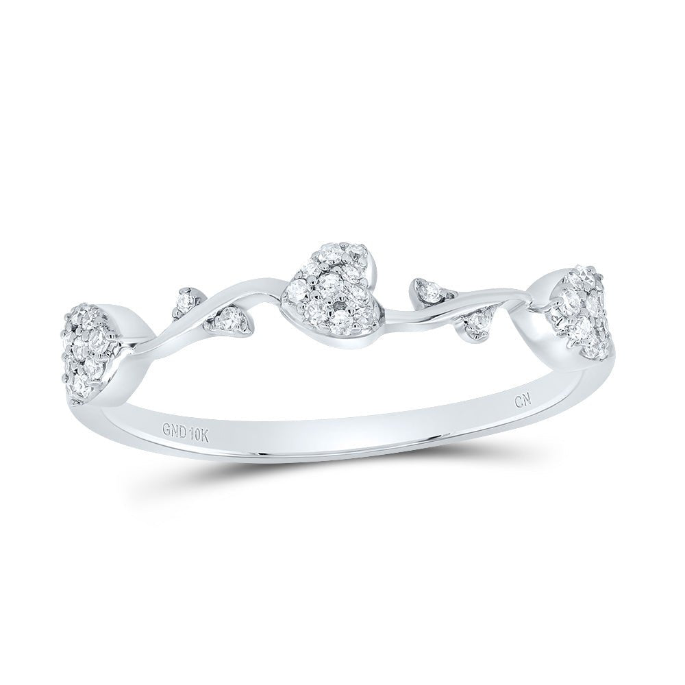 10K White Gold Diamond Gift Heart Ring 1/10 Cttw - Splendid Jewellery