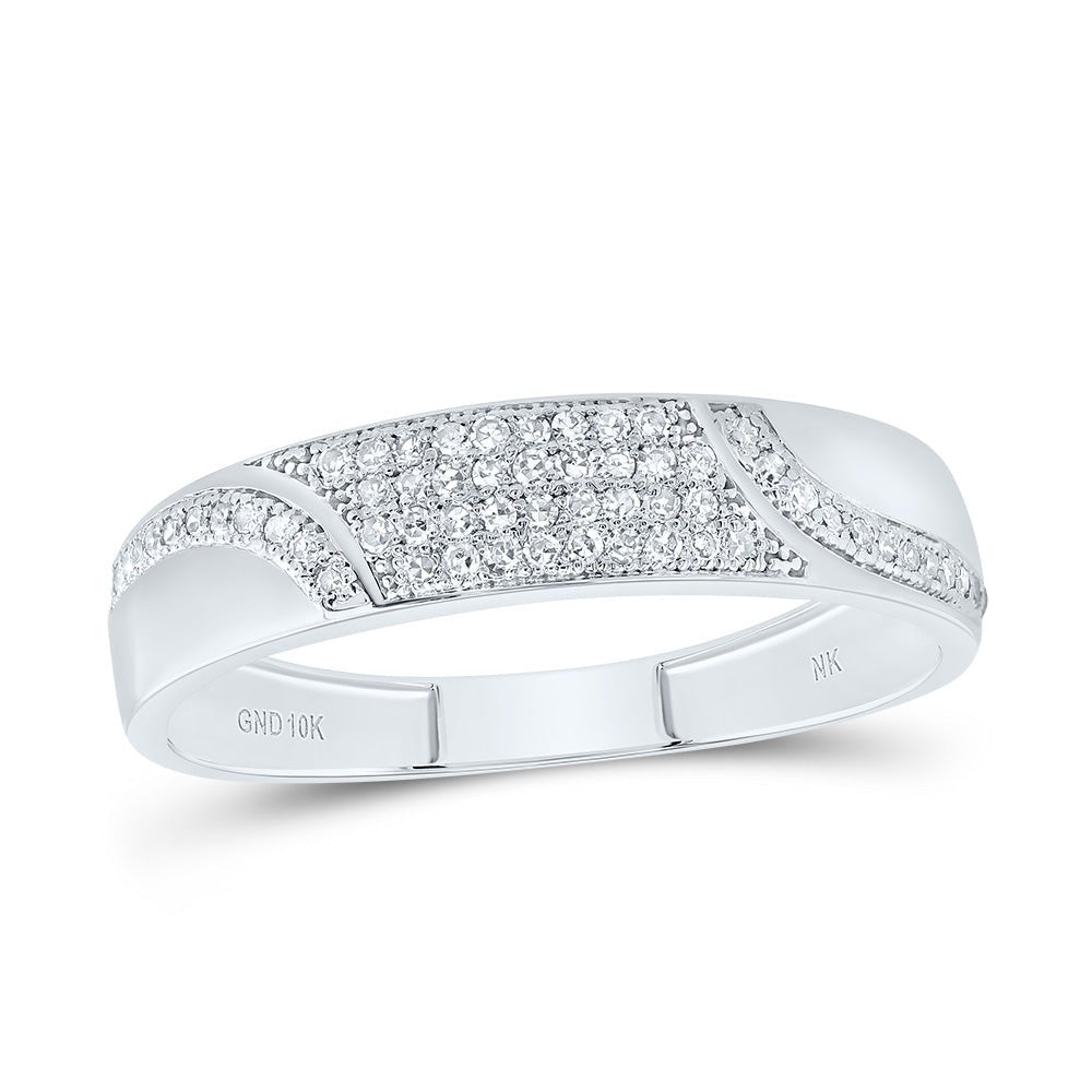 10K White Gold Diamond Heart Trio Ring Set 1/2 Cttw - Splendid Jewellery