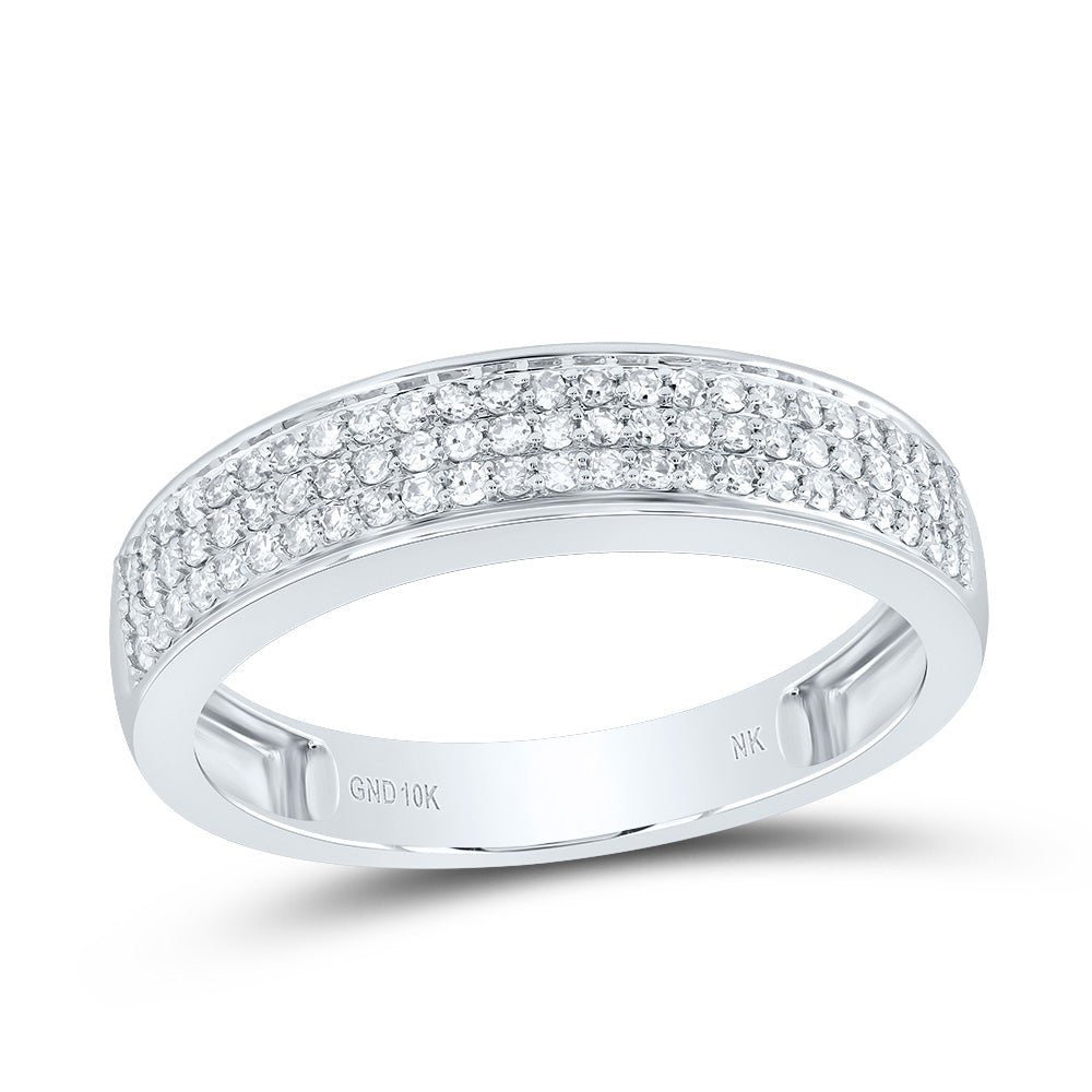 10K White Gold Diamond Pear Trio Ring Set 1 Cttw - Splendid Jewellery