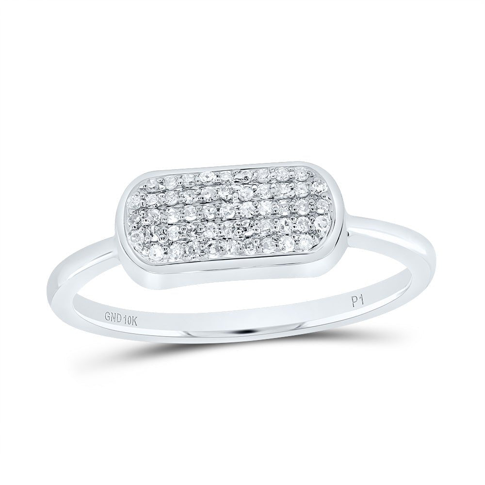 10K White Gold Diamond Ring 1/8 Cttw - Splendid Jewellery