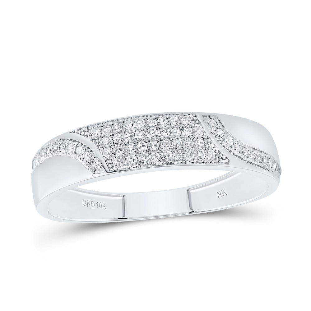 10K White Gold Diamond Square Trio Ring Set 3/4 Cttw - Splendid Jewellery