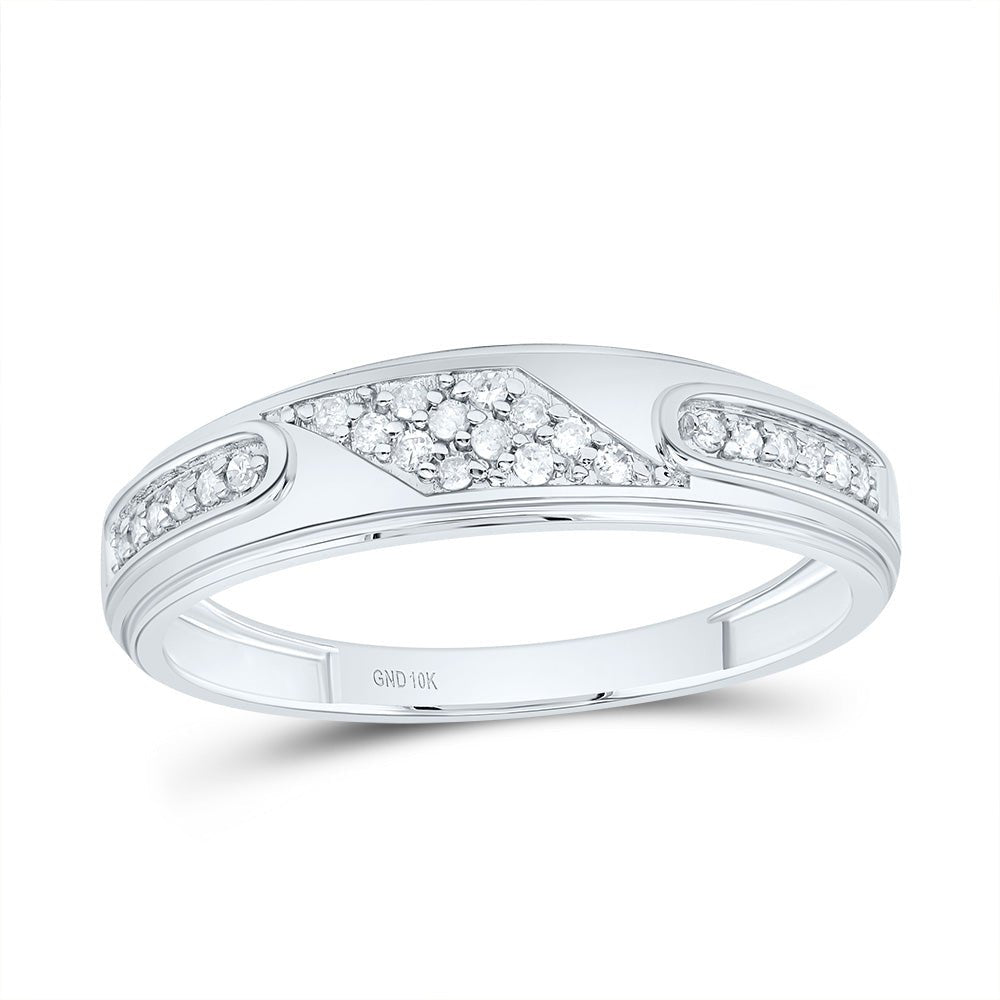 10K White Gold Diamond Square Trio Ring Set 3/8 Cttw - Splendid Jewellery