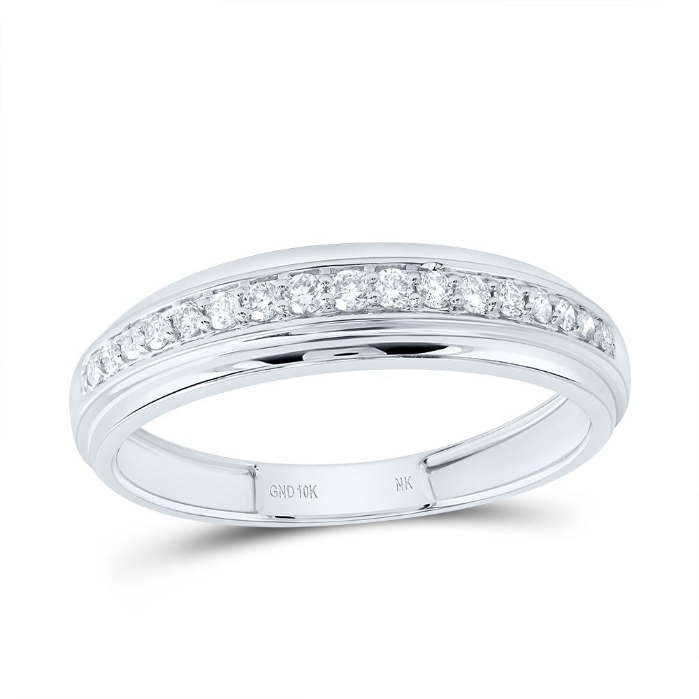 10K White Gold Diamond Square Trio Ring Set 7/8 Cttw - Splendid Jewellery
