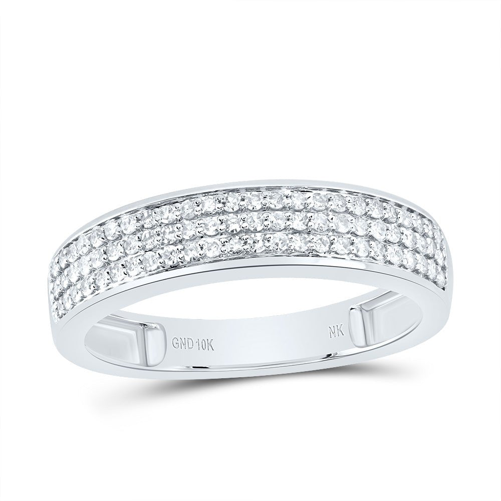10K White Gold Diamond Trio Ring Set 1 Cttw - Splendid Jewellery