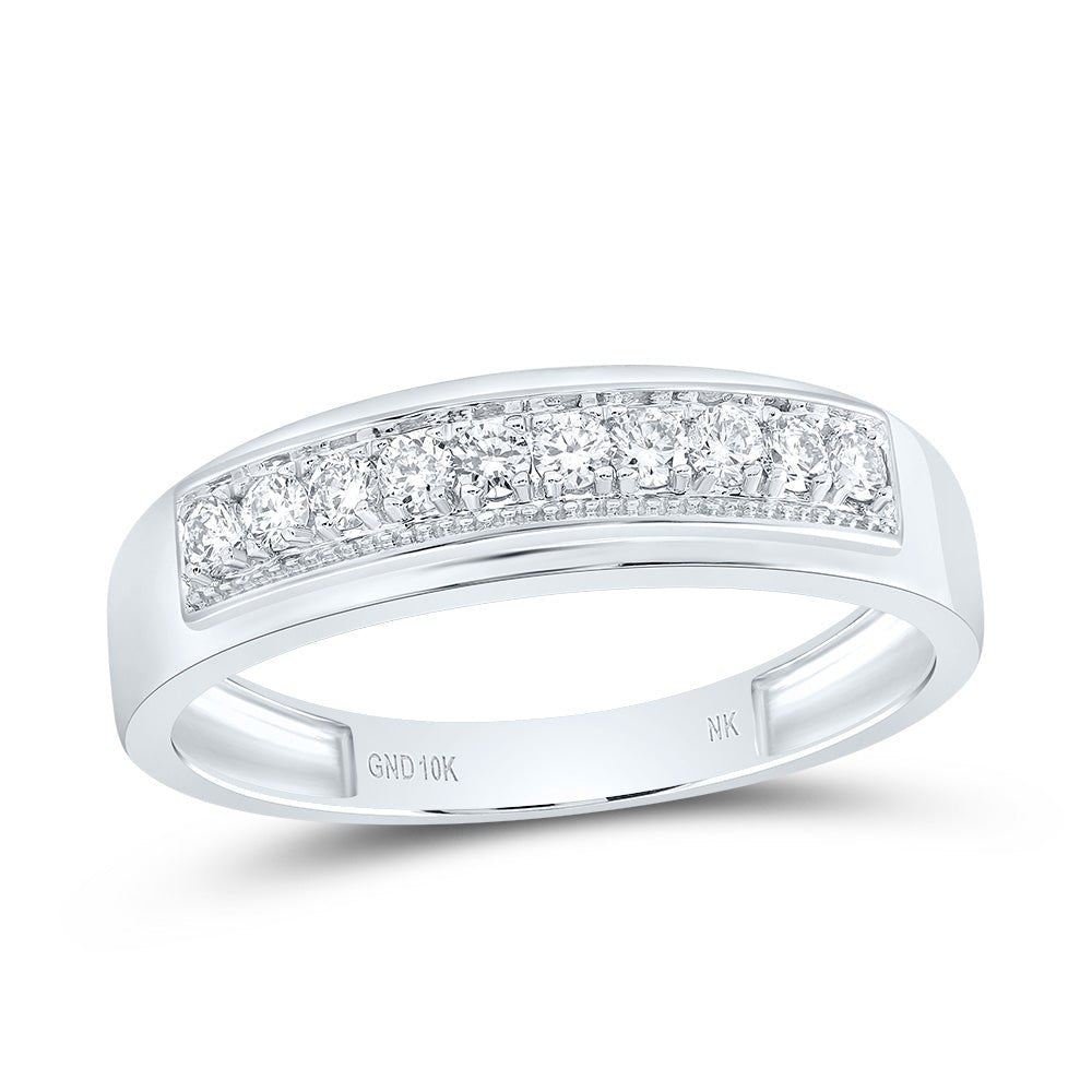 10K White Gold Diamond Trio Ring Set 7/8 Cttw - Splendid Jewellery