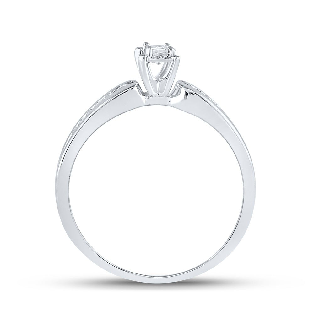 10K White Gold Princess Diamond Solitaire Promise Bridal Ring 1/6 Cttw - Splendid Jewellery