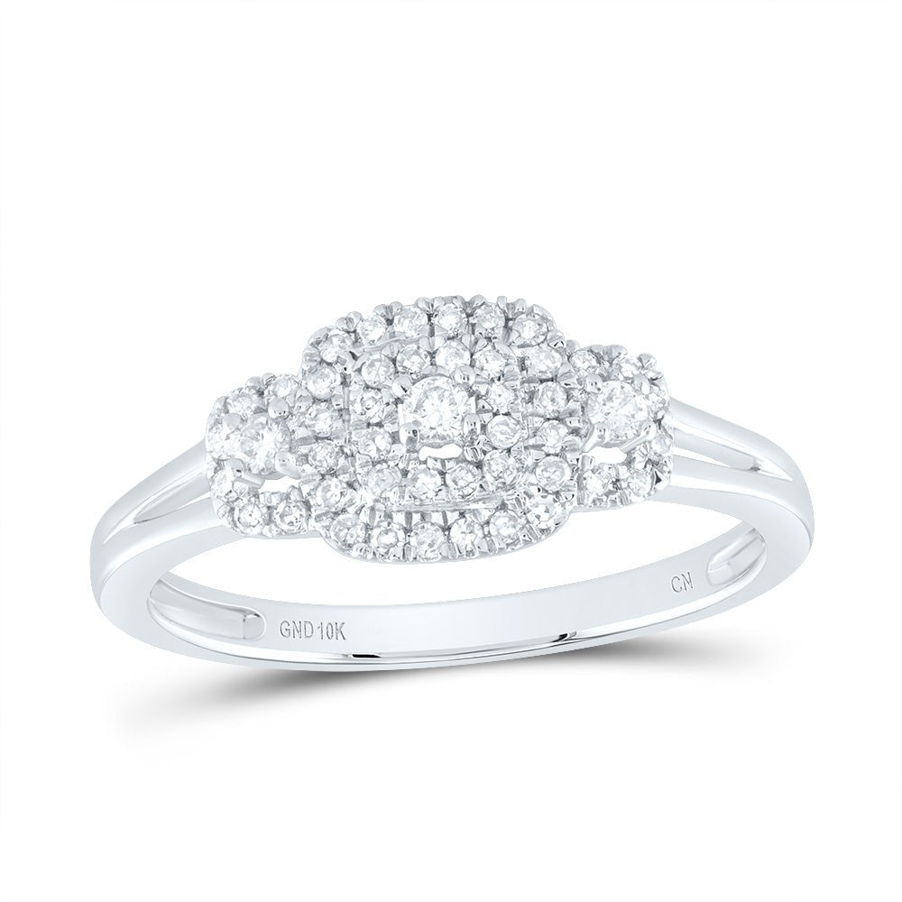 10K White Gold Round Diamond Bridal Ring 1/4 Cttw - Splendid Jewellery