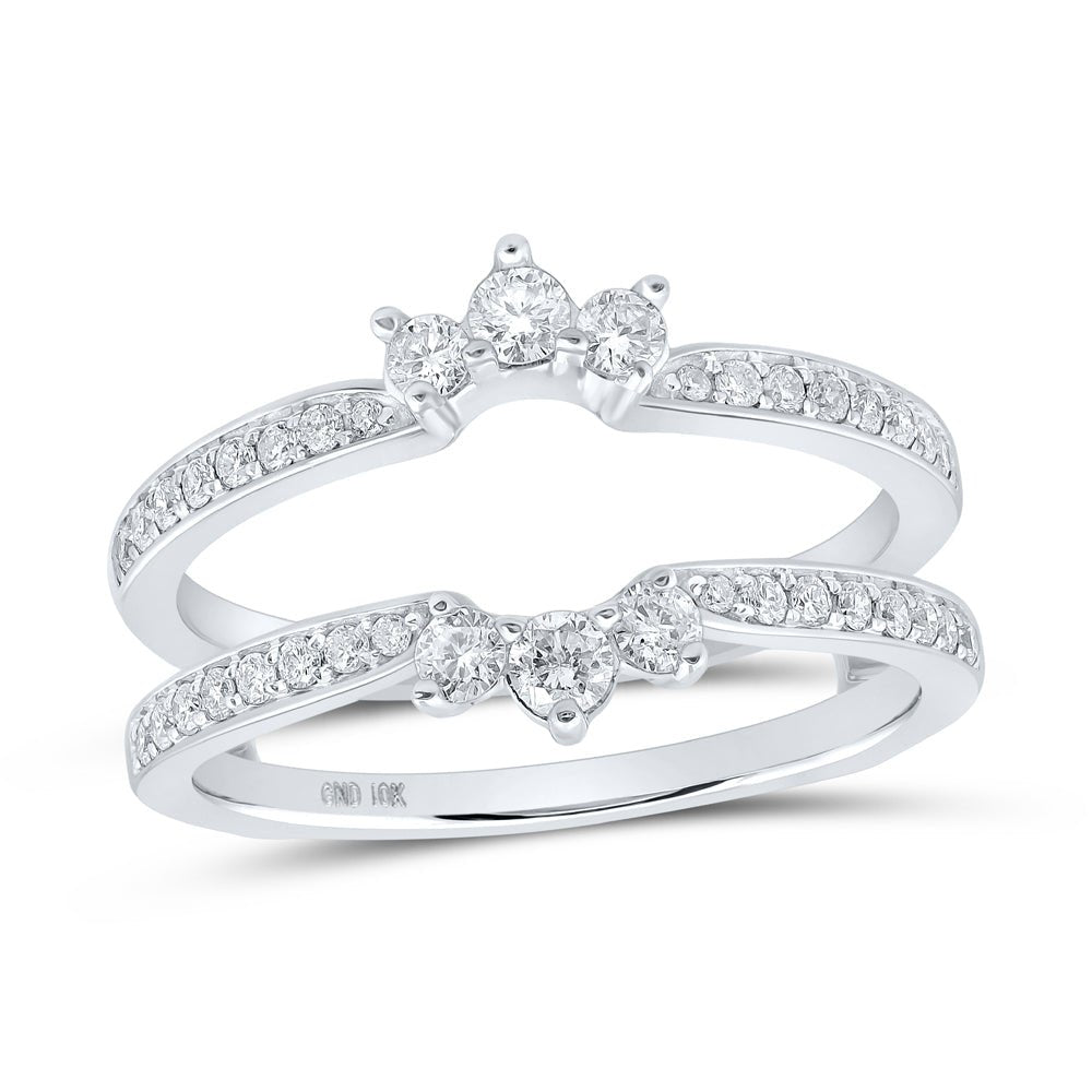 10K White Gold Round Diamond Enhancer Ring 1/2 Cttw - Splendid Jewellery