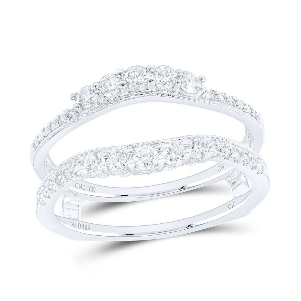 10K White Gold Round Diamond Enhancer Ring 1/2 Cttw - Splendid Jewellery