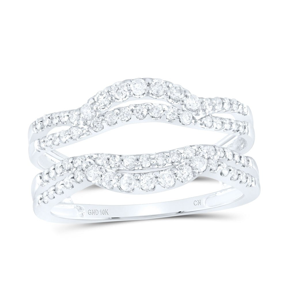 10K White Gold Round Diamond Enhancer Ring 1/2 Cttw - Splendid Jewellery