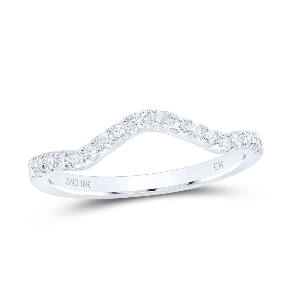 10K White Gold Round Diamond Enhancer Ring 1/5 Cttw - Splendid Jewellery
