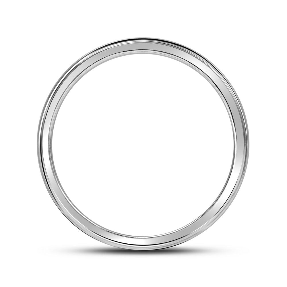 10K White Gold Round Diamond Men's Wedding Band Ring 1 Cttw - Splendid Jewellery
