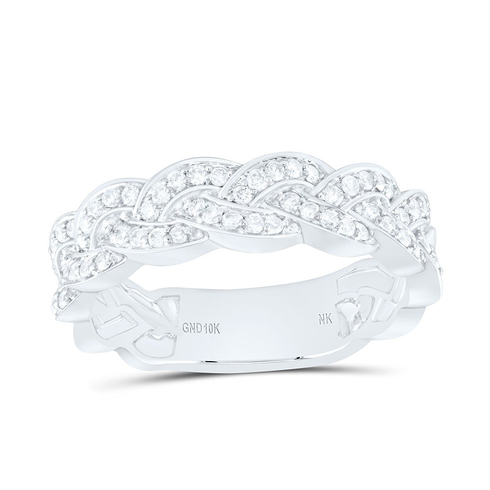 10K White Gold Round Diamond Ring 1/3 Cttw - Splendid Jewellery