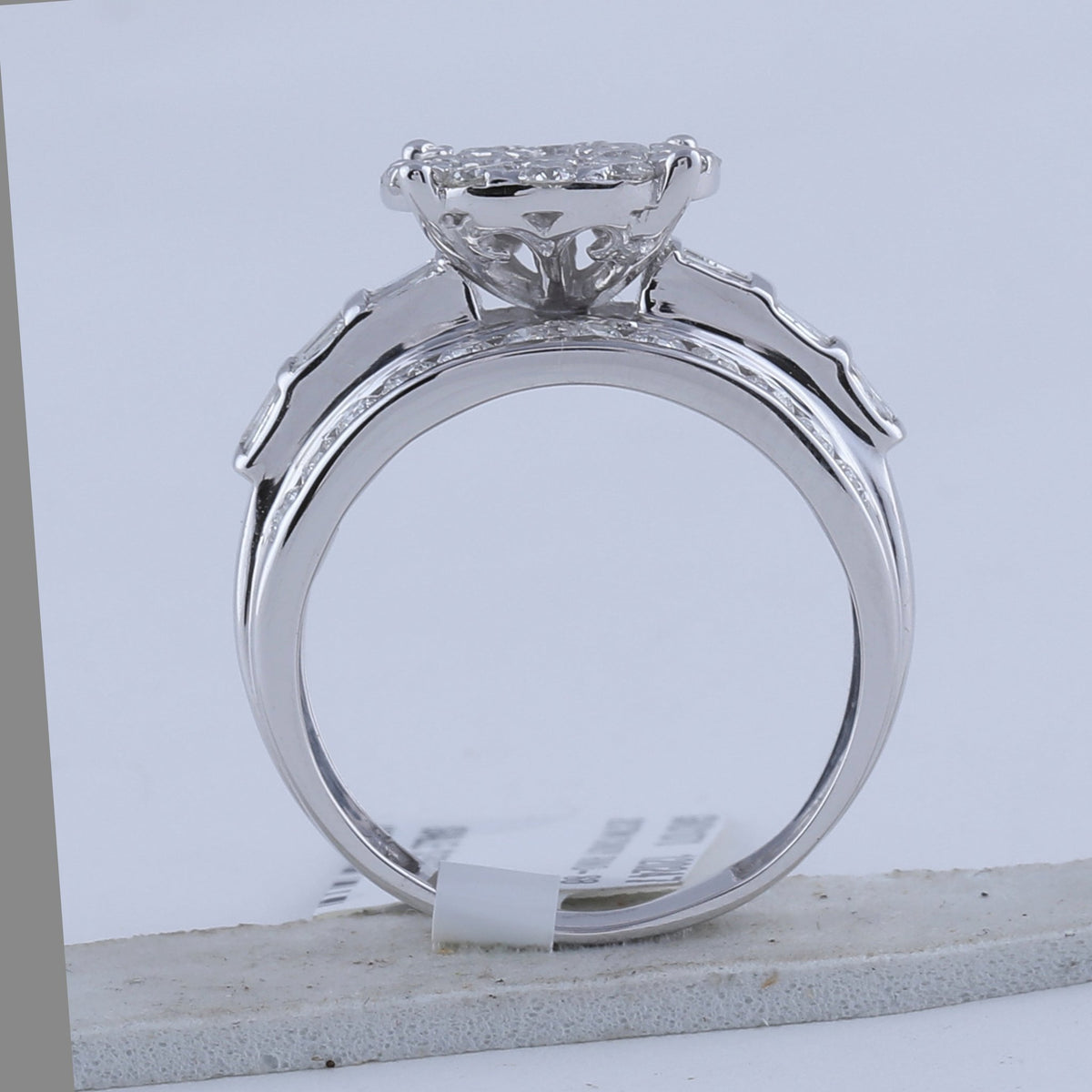 10K White Gold Round Diamond Women's Cluster Bridal Wedding Engagement Ring 2 Cttw - Splendid Jewellery