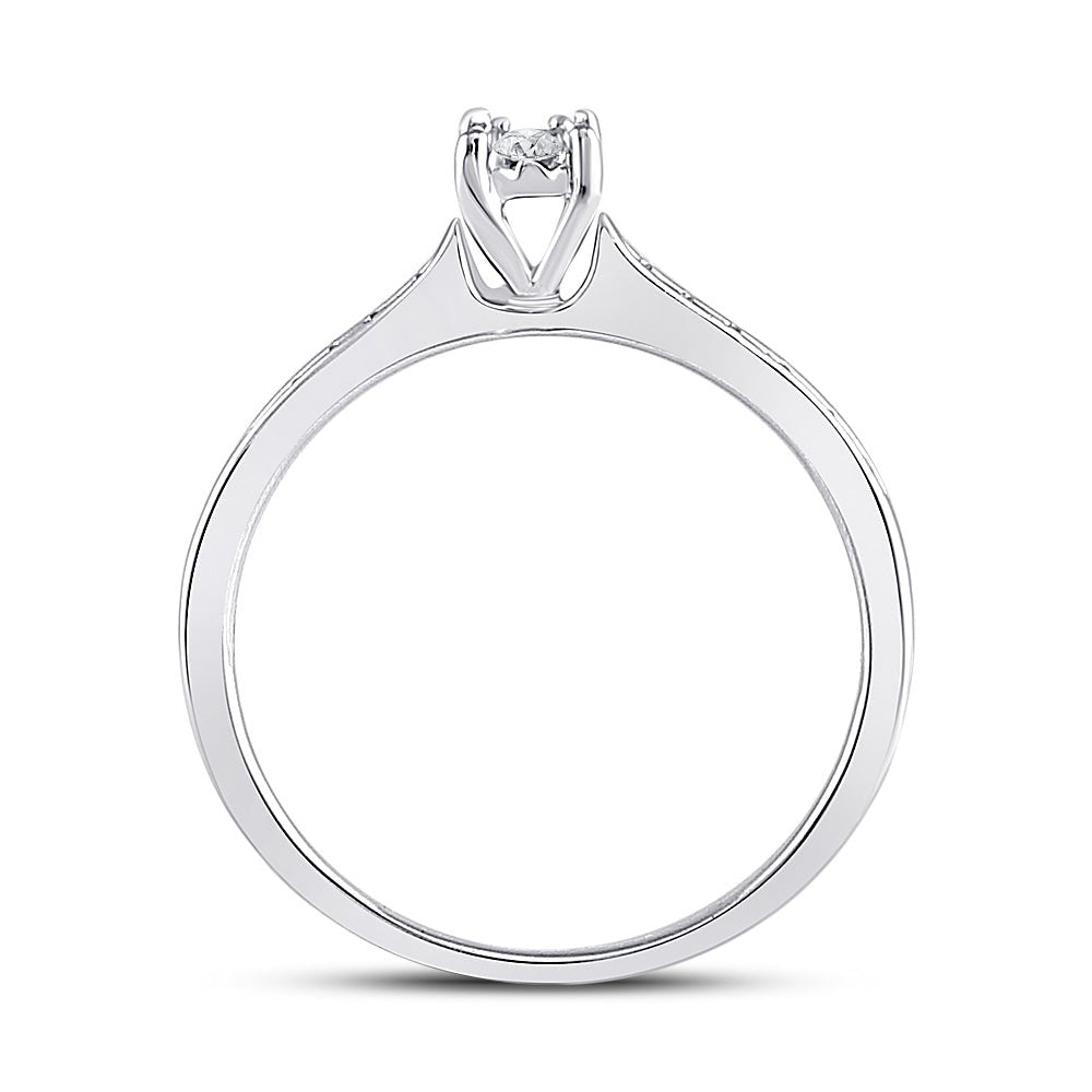 10K White Gold Round Diamond Women's Solitaire Bridal Wedding Engagement Ring 1/10 Cttw - Splendid Jewellery