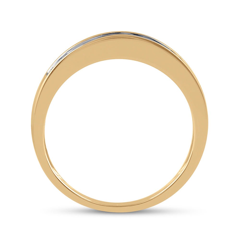 10K Yellow Gold Baguette Diamond Wedding Band Ring 1/4 Cttw - Splendid Jewellery