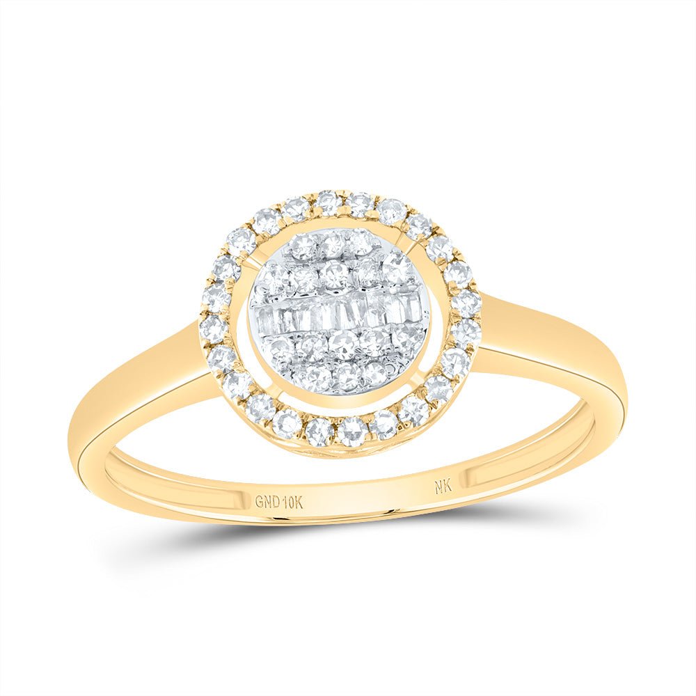 10K Yellow Gold Diamond Designer Ring 1/5 Cttw - Splendid Jewellery