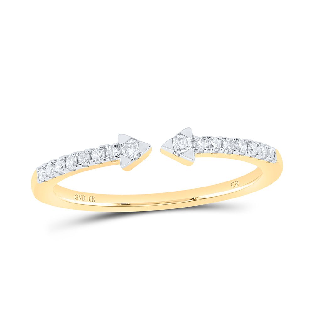 10K Yellow Gold Diamond Designer Ring 1/8 Cttw - Splendid Jewellery