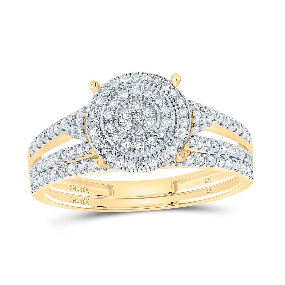 10K Yellow Gold Diamond Fashion Bridal Set 1/2 Cttw - Splendid Jewellery