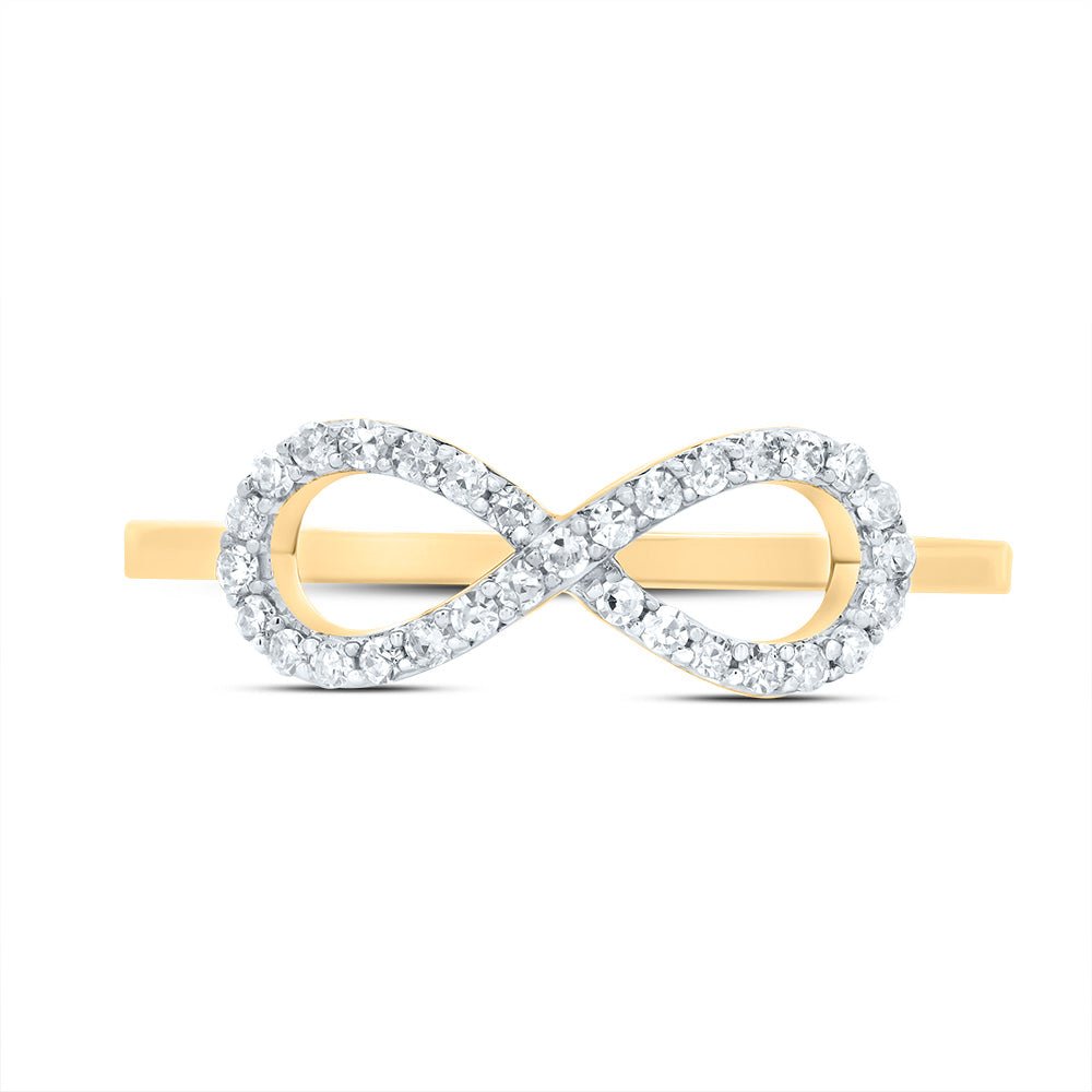 10K Yellow Gold Diamond Fashion Infinity Ring 1/6 Cttw - Splendid Jewellery