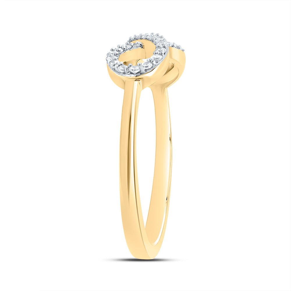10K Yellow Gold Diamond Fashion Infinity Ring 1/6 Cttw - Splendid Jewellery