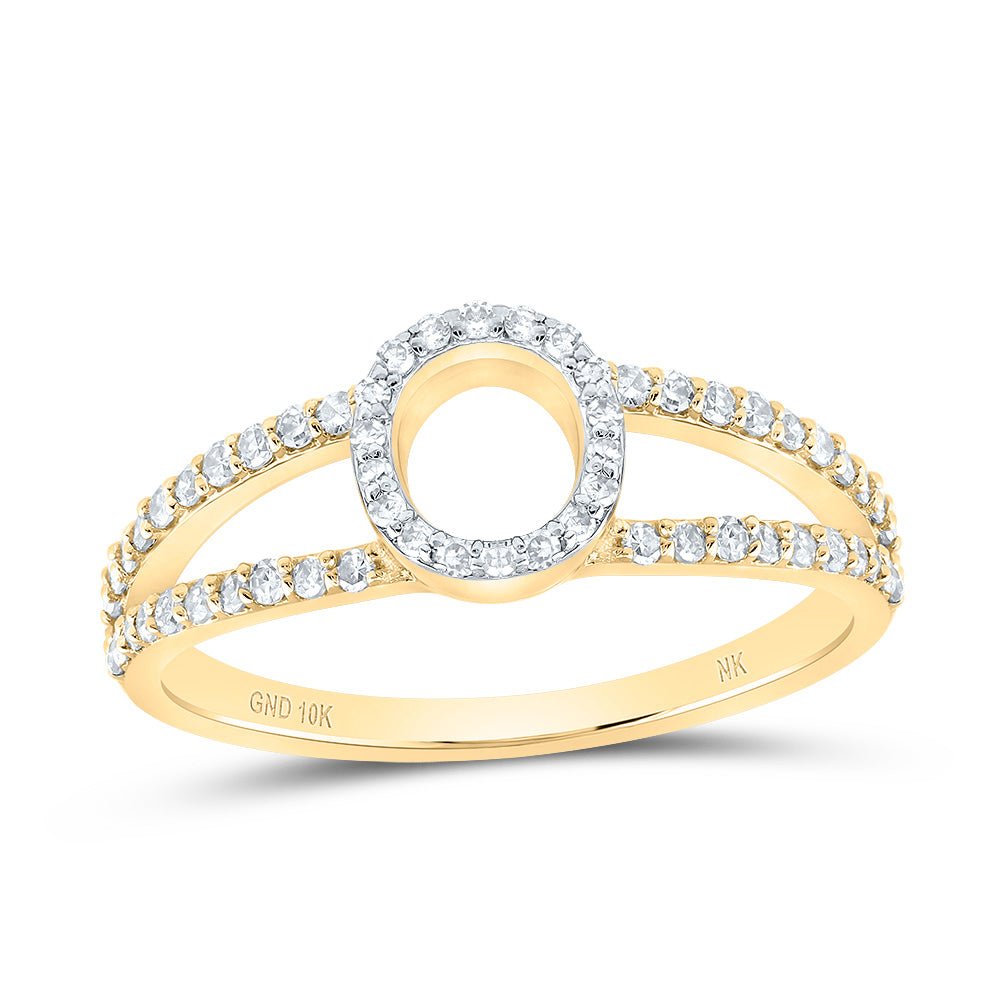 10K Yellow Gold Diamond Gift Initial "O" Women's Ring 1/4 Cttw - Splendid Jewellery