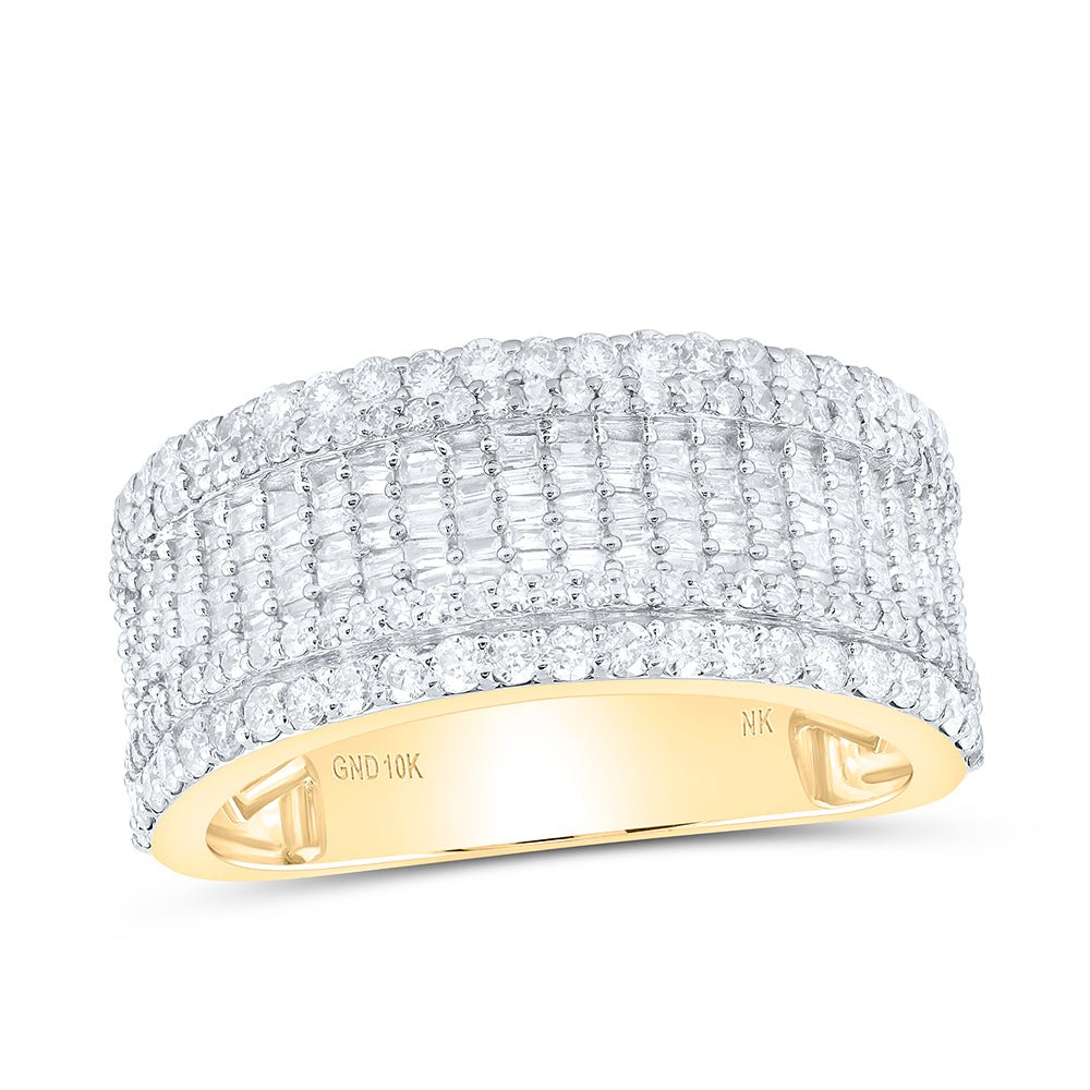 10K Yellow Gold Diamond Men's Band 1 3/4 Cttw - Splendid Jewellery
