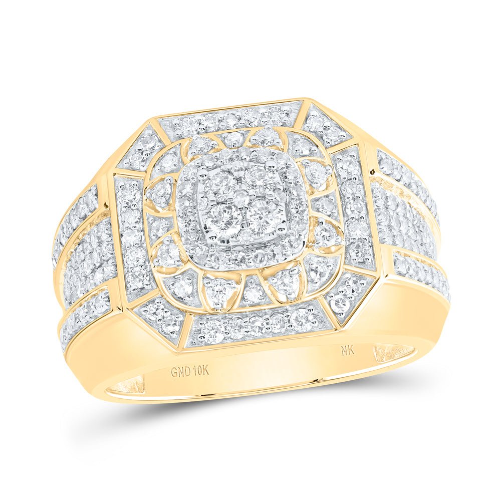 10K Yellow Gold Diamond Men's Ring 1 1/3 Cttw - Splendid Jewellery