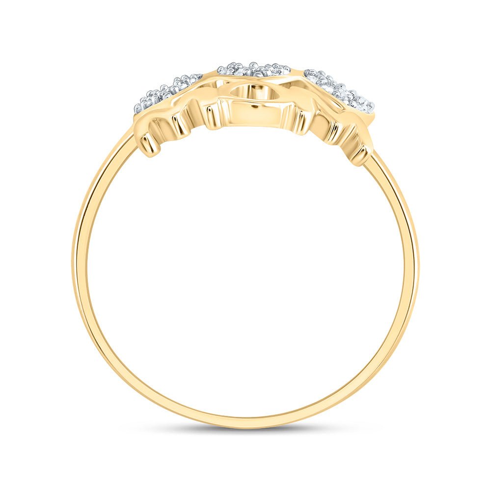10K Yellow Gold Diamond Mom Heart Ring 1/10 Cttw - Splendid Jewellery