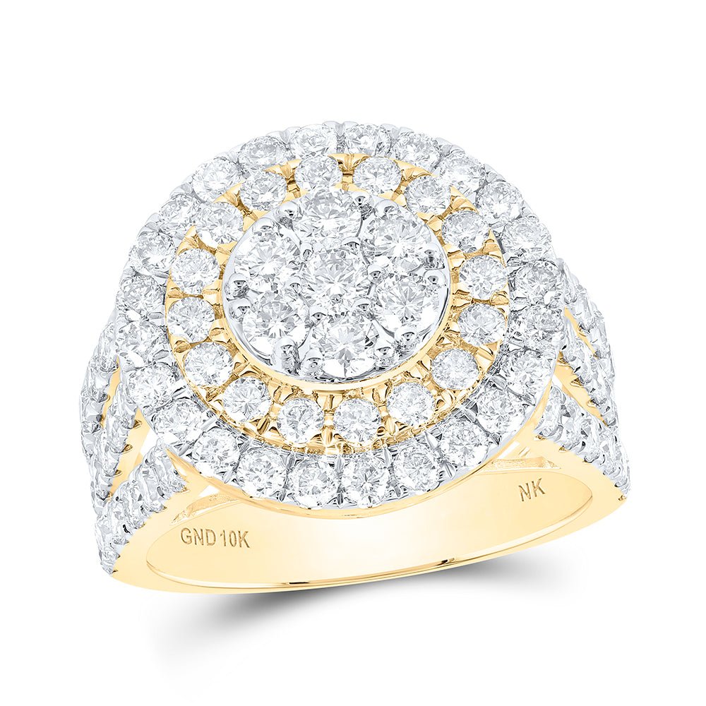10K Yellow Gold Diamond Shape Women's Ring 2 5/8 Cttw - Splendid Jewellery