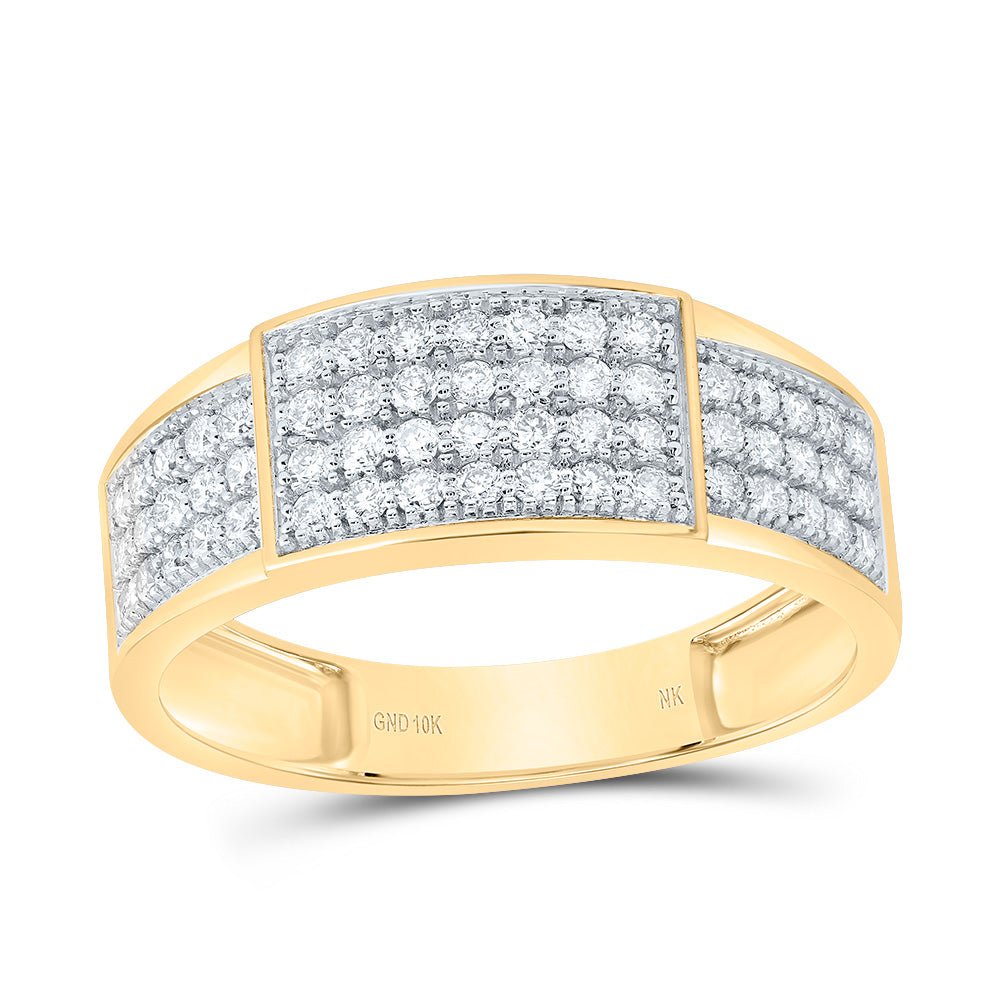 10K Yellow Gold Diamond Trio Ring Set 1 1/4 Cttw - Splendid Jewellery