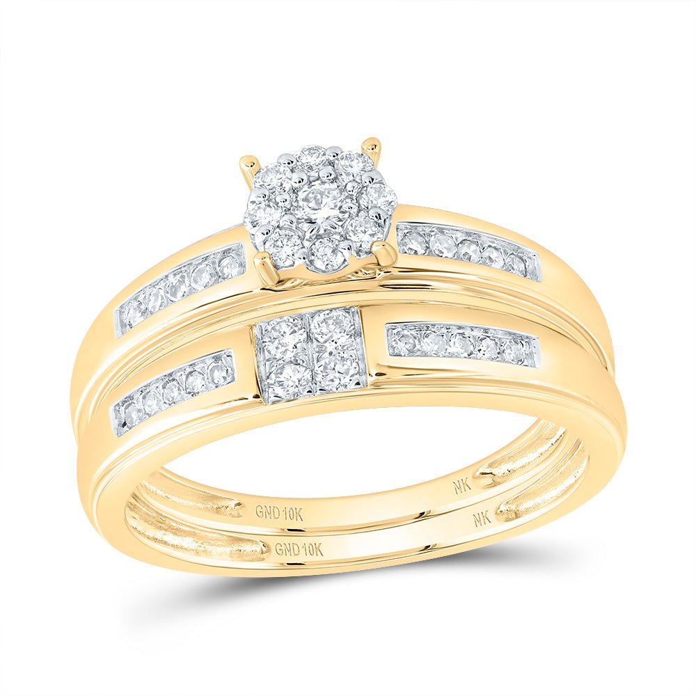 10K Yellow Gold Diamond Trio Ring Set 1/2 Cttw - Splendid Jewellery
