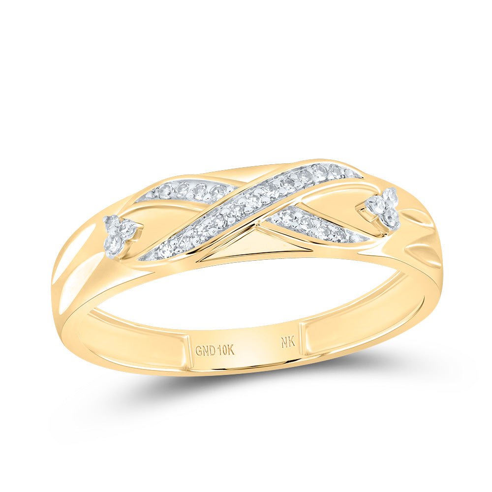 10K Yellow Gold Diamond Trio Ring Set 3/8 Cttw - Splendid Jewellery